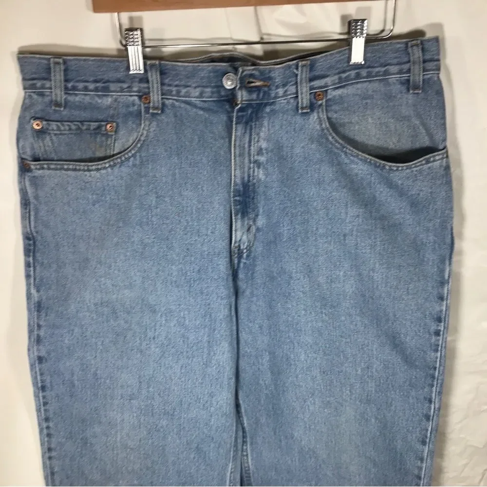 Levi's 550 Relaxed Fit Tapered Blue Wash Jeans Sz 38x34 USA